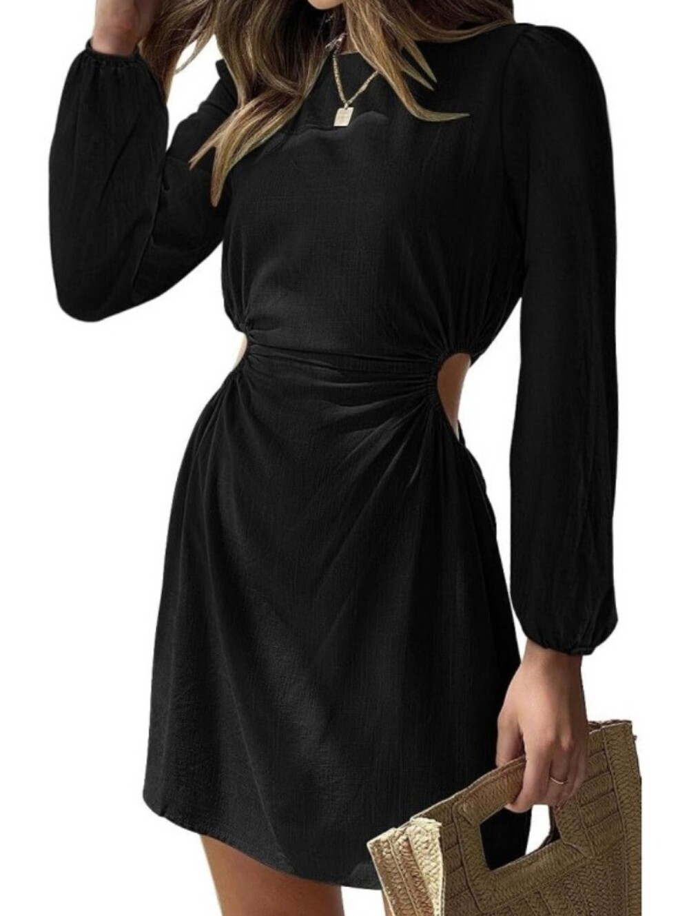 NWOT Black Long Sleeve Cut Out Dress